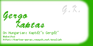 gergo kaptas business card